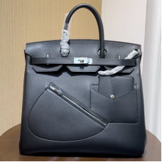 Replica Hermes Birkin 40 HAC Rock Black Evergrain Palladium Hardware