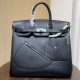 Hermès Birkin 40 HAC Rock Black Evergrain Palladium Hardware