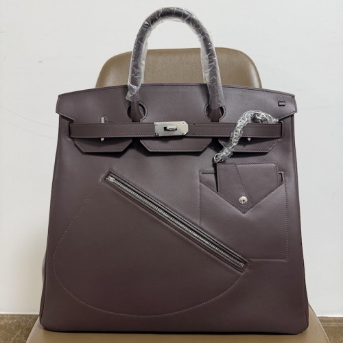 Hermès Birkin 40 HAC Rock Ebene Evergrain Leather Handbag Replica Hermes Birkin 40 HAC Rock Ebene Evergrain Palladium Hardware