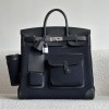 Hermes Limited Edition Black Box & Bleu Nuit Toile Cargo HAC Birkin 40 PHW