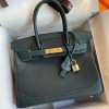 Hermes Ghillies Birkin 30cm Limited-edition Bag In Toile & Green Swift Leather