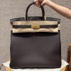 Hermes Chocolat HAC Birkin 40cm Bag in Togo Leather GHW