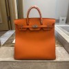Hermes Orange HAC Birkin 40cm Bag in Togo Leather PHW