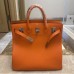 Hermes Orange HAC Birkin 40cm Bag in Togo Leather PHW Hermes Orange HAC Birkin 40cm Bag in Togo Leather PHW