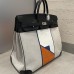 Hermès HAC Birkin 50 Toile Suede and Swift Leather PHW