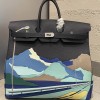Hermes Black Birkin HAC 50 Endless Road Limited Edition Palladium Hardware