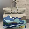 Hermes Etoupe Birkin HAC 50 Endless Road Limited Edition Palladium Hardware