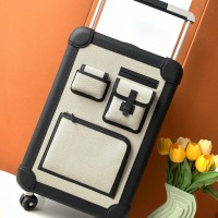 Replica Hermes R.M.S Cargo Cabin Suitcase - Black Luggage Front View Replica Hermes R.M.S Cargo Cabin Suitcase in black color with iconic hardware.