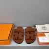 Hermes Chypre Sandal Shearling Brown