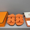 Hermes Chypre Sandal Shearling Orange