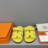 Hermes Chypre Sandal Shearling Yellow