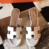 Hermes Oasis Sandals In Himalayan Matte Niloticus Crocodile