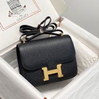 Replica Hermes Constance 18 Bag Black Epsom Leather Gold Hardware