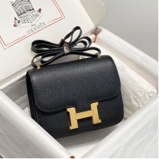 Hermes Constance 18 Black Epsom Leather GHW In Gift Box Replica Hermes Constance 18 Bag Black Epsom Leather Gold Hardware