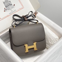 Hermes Constance 18 Etain Epsom Leather GHW In Gift Box Replica Hermes Constance 18 Bag Etain Epsom Leather Gold Hardware