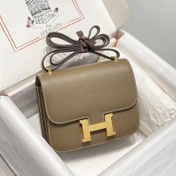 Replica Hermes Constance 18 Bag Etoupe Epsom Leather Gold Hardware