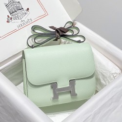Replica Hermes Constance 18 Bag Vert Fizz Epsom Leather Silver Hardware