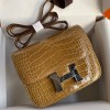 Hermes Constance 18 Handmade Bag In Beige Shiny Alligator Crocodile Leather