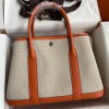 Hermes Garden Party Bag 30cm 36 cm Clemence Leather Canvas/Orange