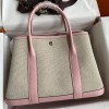 Hermes Garden Party Bag 30cm 36 cm Clemence Leather Canvas/Pink