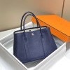 Hermes Garden Party Bag 30cm 36 cm Clemence Leather Deep Blue
