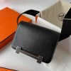 Hermes Geta Bag in Black Mysore Goatskin Leather GHW