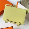 Hermes Geta Bag in Jaune Bourgeon Mysore Goatskin Leather GHW