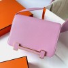 Hermes Geta Bag in Mauve Sylvestre Mysore Goatskin Leather GHW