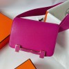 Hermes Geta Bag in Rose Pourpre Mysore Goatskin Leather GHW