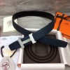 Hermes Constance belt buckle & Reversible leather strap 38 mm Deep Blue