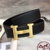 Hermes H belt buckle & Reversible leather strap 38 mm Black