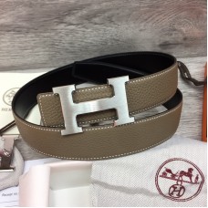 Replica Hermes H Belt 38mm Etoupe Reversible Leather Strap Gold H Buckle Replica Hermes H belt 38mm Etoupe reversible Clemence leather strap with gold H buckle