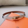Hermes Kelly Garden Party 18 Belt Epsom Leather White