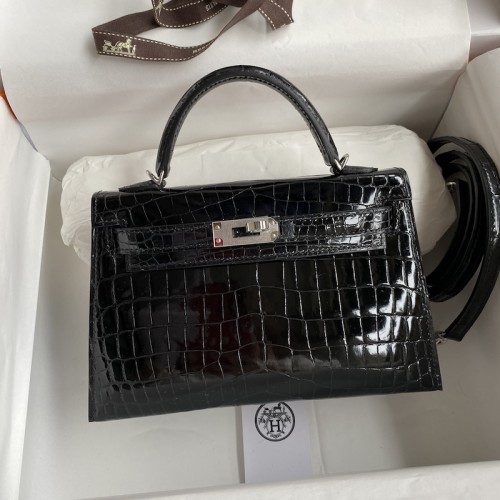 Replica Hermes Kelly Mini II 19cm Crocodile Bag