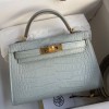 Hermes Kelly Mini II Bag 19cm in Bleu Glacier Matte Alligator Leather