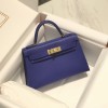 Hermes Kelly Mini II Bag 19cm In Blue Electric Epsom Leather