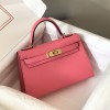 Hermes Kelly Mini II Bag 19cm In Rose Lipstick Epsom Leather
