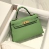 Hermes Kelly Mini II Bag 19cm In Vert Criquet Epsom Leather