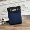 Hermes Hac a Dos PM Backpack in Bleu Nuit H canvas and Black Togo calfskin
