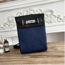 Hermes Hac a Dos PM Backpack Bleu Nuit H Canvas Black Togo Calfskin Hermes Hac a Dos PM Backpack Bleu Nuit H Canvas Black Togo Calfskin
