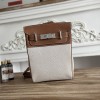 Hermes Hac a Dos PM Backpack in H canvas and Gold Togo calfskin