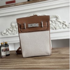 Hermes Hac a Dos PM Backpack H Canvas Gold Togo Calfskin Hermes Hac a Dos PM Backpack H Canvas Gold Togo Calfskin