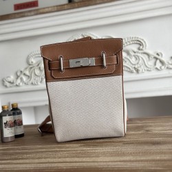 Hermes Hac a Dos PM Backpack H Canvas Gold Togo Calfskin Hermes Hac a Dos PM Backpack H Canvas Gold Togo Calfskin