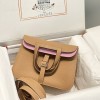 Hermes Halzan 25 Bag Clemence Leather Chai PHW