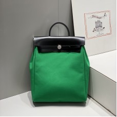 Replica Hermes Herbag a dos Zip retourne backpack in Bamboo Criss Viking canvas and Hunter cowhide