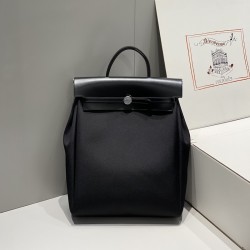 Replica Hermes Herbag a dos Zip retourne backpack in black Replica Hermes Herbag a dos Zip retourne backpack in black Criss Viking canvas and Hunter cowhide