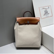 Replica Hermes Herbag a dos Zip retourne backpack Gold Replica Hermes Herbag a dos Zip retourne backpack Gold Criss Viking canvas and Hunter cowhide