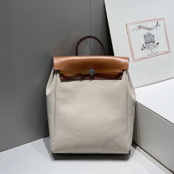 Replica Hermes Herbag a dos Zip retourne backpack Gold Replica Hermes Herbag a dos Zip retourne backpack Gold Criss Viking canvas and Hunter cowhide