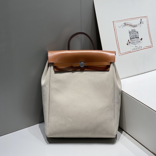 Replica Hermes Herbag a dos Zip retourne backpack Gold Replica Hermes Herbag a dos Zip retourne backpack Gold Criss Viking canvas and Hunter cowhide