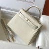 Hermes Kelly 25cm Bag in Epsom Leather Craie